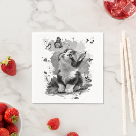 Guardanapos de papel Miau Gatinho Fofo