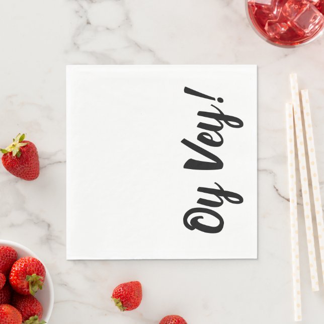 Guardanapos de papel Oy Vey branco e preto (Insitu)