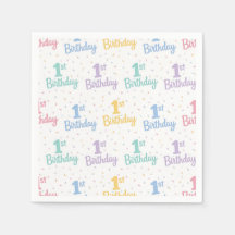 Guardanapos de papel para 1º aniversário, Festa de