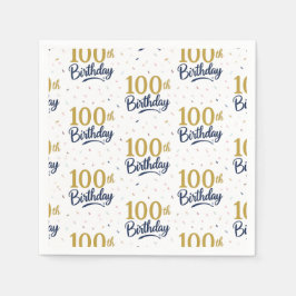 Guardanapos de papel para 100º aniversário, Feliz