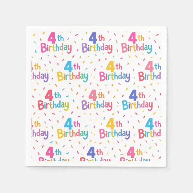 Guardanapos de papel para 4º aniversário, Festa de (Frente)