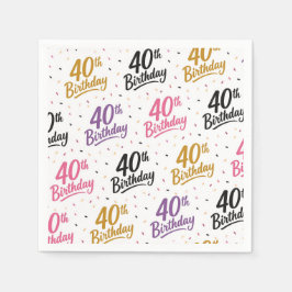 Guardanapos de papel para 40º aniversário, Festa d