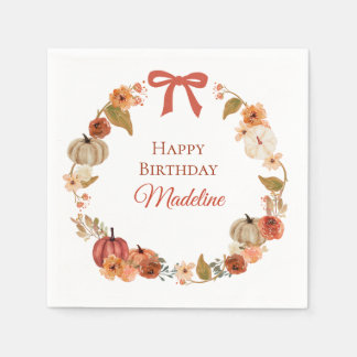 Guardanapos de papel para aniversário com flores d