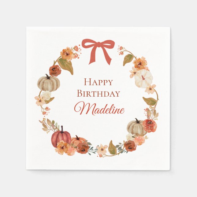 Guardanapos de papel para aniversário com flores d (Frente)