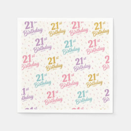 Guardanapos de papel para aniversário de 21 anos,