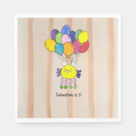 Guardanapos de papel para aniversário de balões de