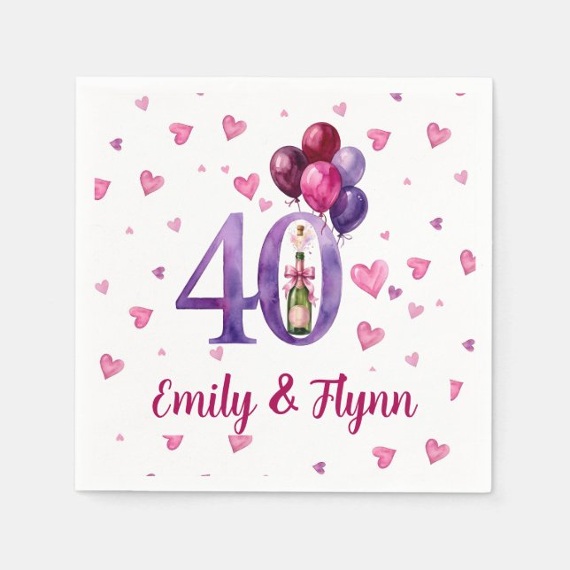 Guardanapos de papel para aniversário de casamento (Frente)