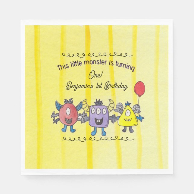 Guardanapos de papel para aniversário de crianças  (Frente)