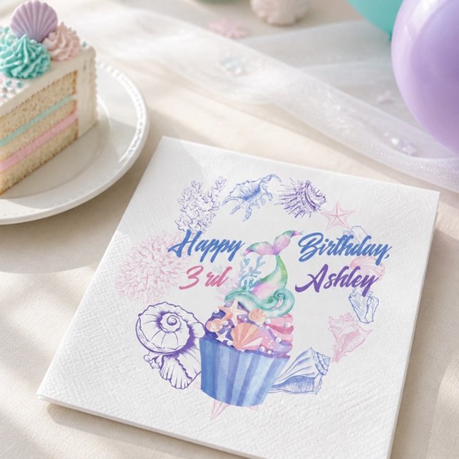 Guardanapos de papel para aniversário de Cupcake d (Criador carregado)