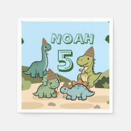 Guardanapos de papel para aniversário de dinossaur