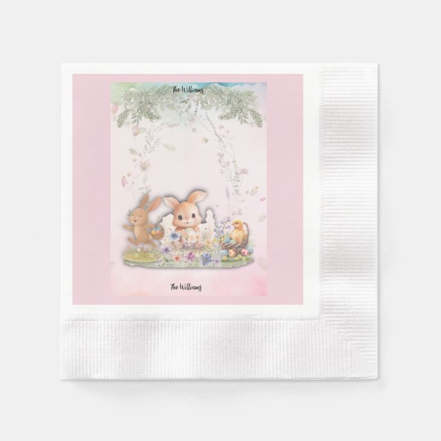 Guardanapos de papel para Brunch de Páscoa Persona (Frente)