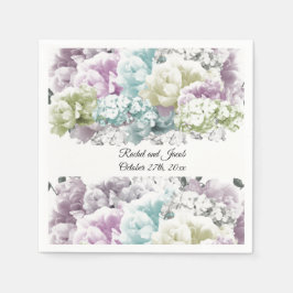 Guardanapos de papel para casamento com buquê past
