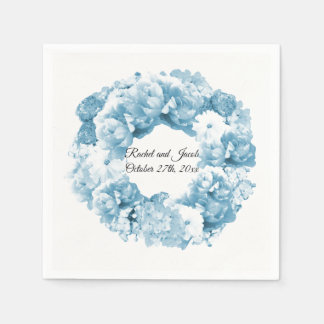 Guardanapos de papel para casamento com coroa azul