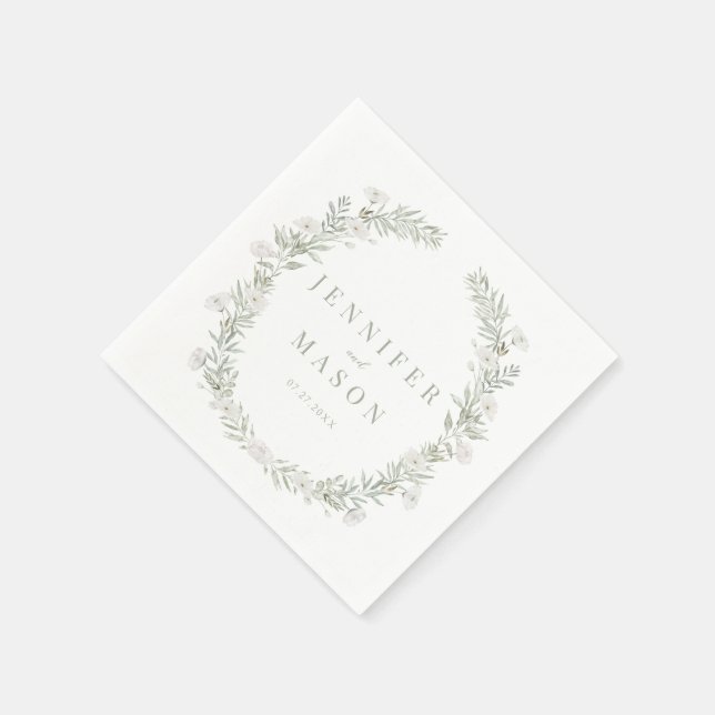 Guardanapos de papel para casamento com coroa flor (Canto)