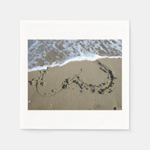 Guardanapos de papel para casamento na praia com a