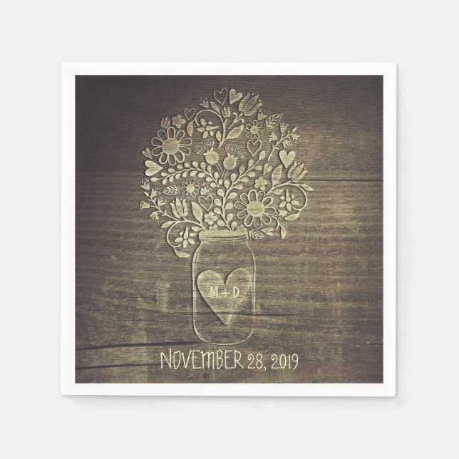 Guardanapos de papel para casamentos de jardim rus (Frente)