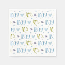 Guardanapos de papel para chá de bebê masculino, B