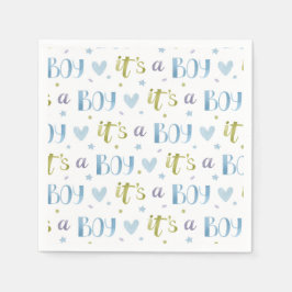 Guardanapos de papel para chá de bebê masculino, B