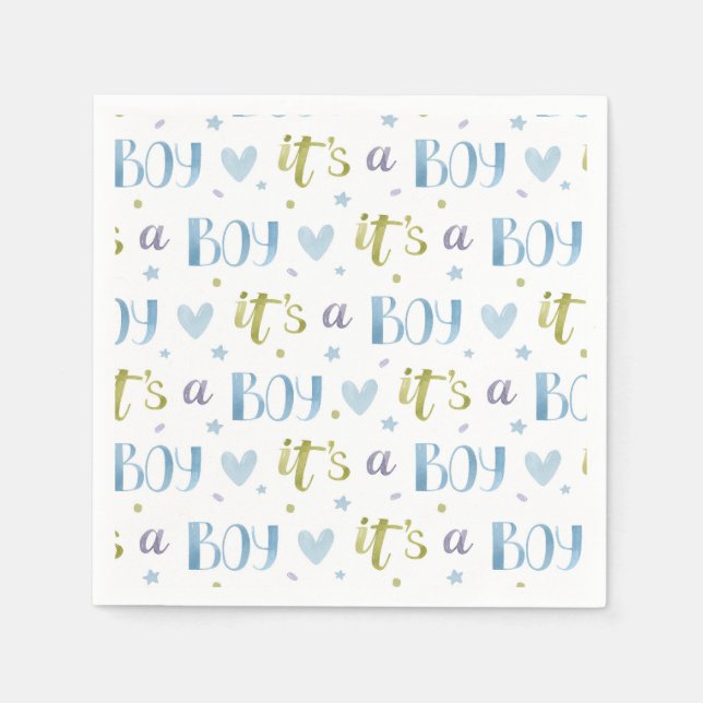 Guardanapos de papel para chá de bebê masculino, B (Frente)