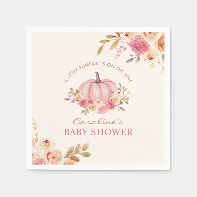 Guardanapos de papel para chá de bebê menina Littl (Frente)