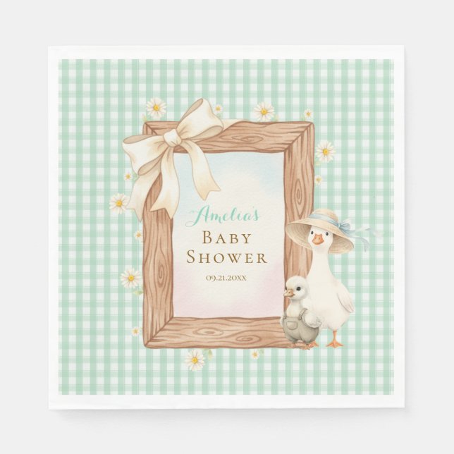 Guardanapos de papel para chá de bebê Silly Goose (Frente)