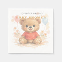 Guardanapos de papel para chá de bebê Urso Teddy F