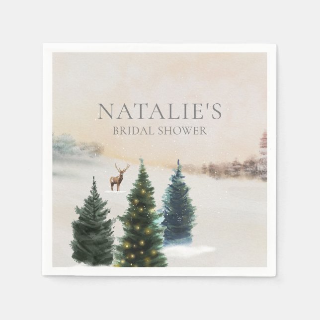 Guardanapos de papel para chá de noiva Floresta de (Frente)