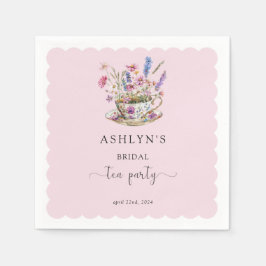 Guardanapos de papel para chá de panela floral par