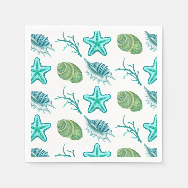 Guardanapos de papel para coquetel - Conchas (Frente)