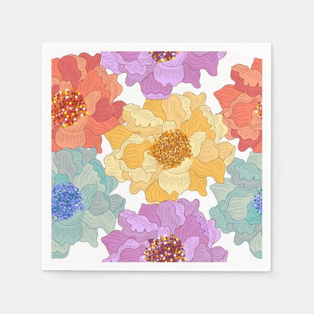 Guardanapos de papel para coquetel - Floral (Frente)