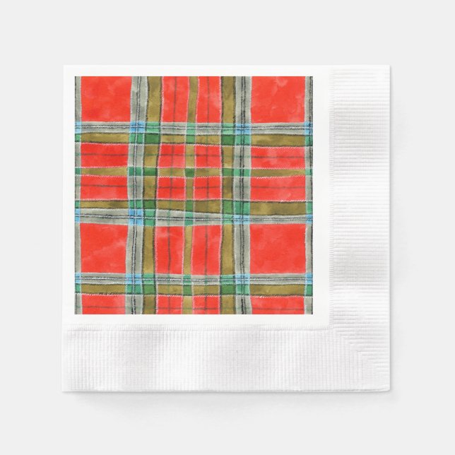 Guardanapos de papel para coquetel MAC BAIN TARTAN (Frente)