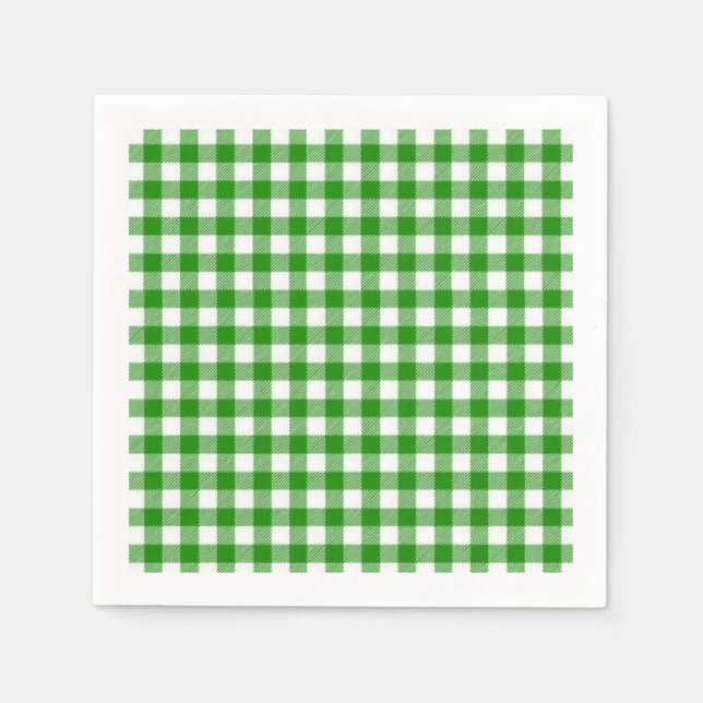 Guardanapos de papel para coquetel - Xadrez Verde (Frente)