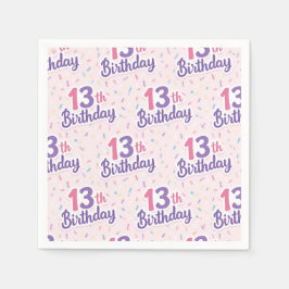 Guardanapos de papel para festa de 13º aniversário