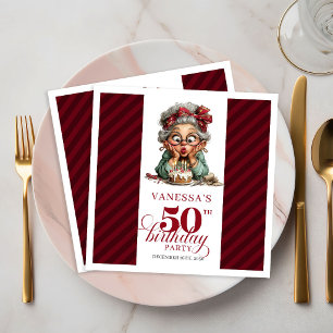 Guardanapos de papel para festa de 50 anos de senh