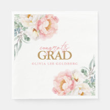 Guardanapos de papel para formatura floral elegant