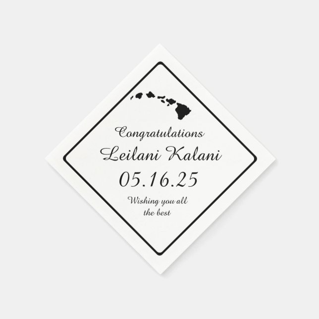 Guardanapos de papel para graduação das ilhas do H (Canto)