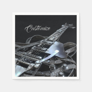 Guardanapos de papel para guitarra elétrica cinza