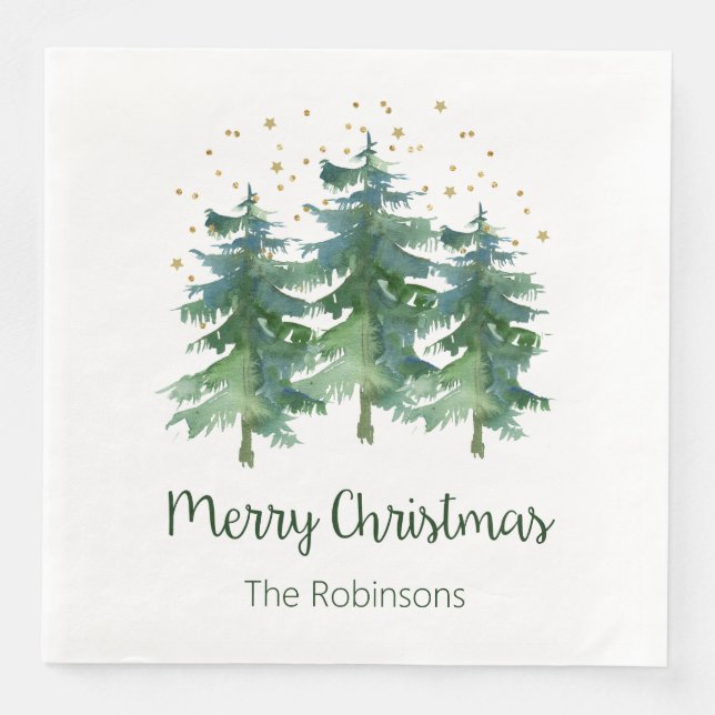 Guardanapos de papel para jantar Natal Floresta de (Frente)