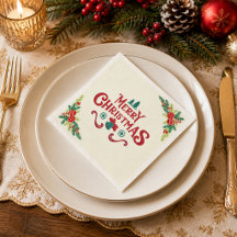Guardanapos de papel para o Natal Elegante e Alegr