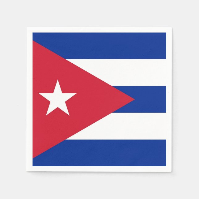 Guardanapos de papel patrióticos com bandeira cuba (Frente)