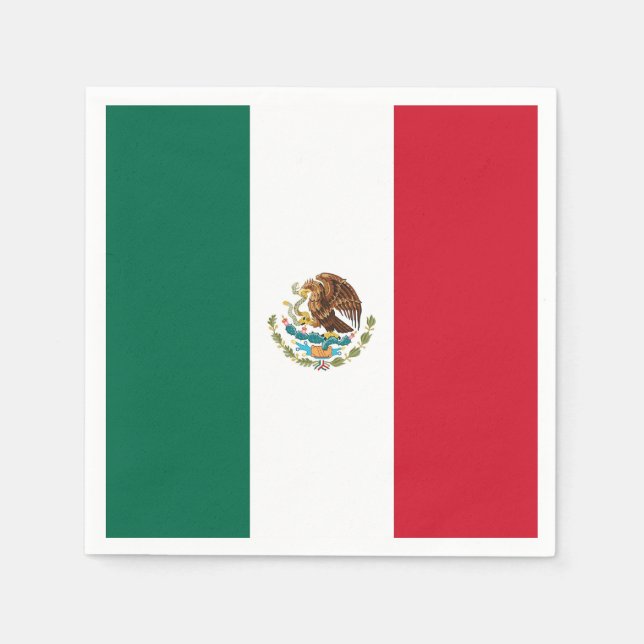 Guardanapos de papel patrióticos com bandeira mexi (Frente)