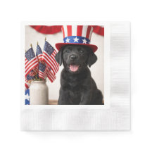 Guardanapos de papel patrióticos de cachorro Labra