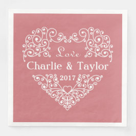 Guardanapos de papel personalizado do Coração Orna