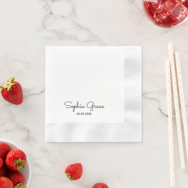 Guardanapos de papel personalizados com nome minim (Insitu)