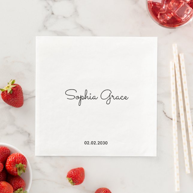 Guardanapos de papel personalizados com nome minim (Insitu)