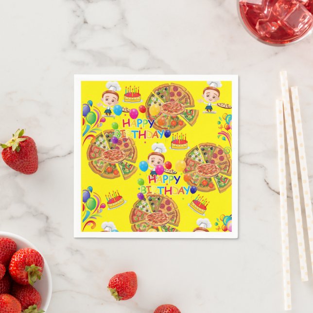 Guardanapos de Papel, Pizza Feliz Aniversário (Insitu)