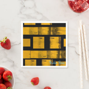 Guardanapos de papel, preto amarelo queimado