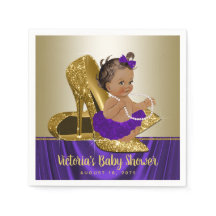 Guardanapos de papel Roxo Dourado para Chás de Beb