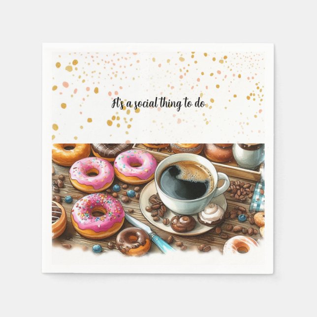 Guardanapos de papel sociais para Donuts e Café De (Frente)