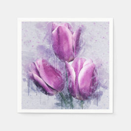 Guardanapos de papel Tulipas Roxas